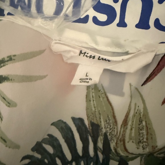 White Floral Tropical Tie-Front Kimono - Picture 5 of 7